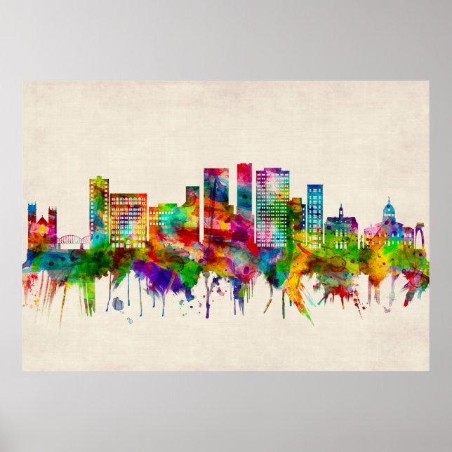 Póster Línea aérea de Binghamton Nueva York (Frente)