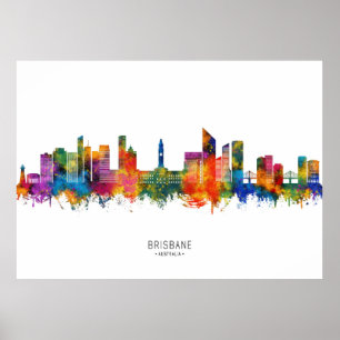 Póster Línea aérea de Brisbane Australia