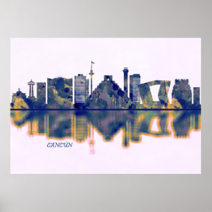 Póster Línea aérea de Cancun