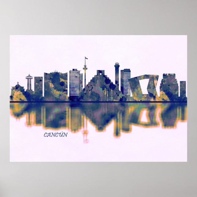 Póster Línea aérea de Cancun (Frente)