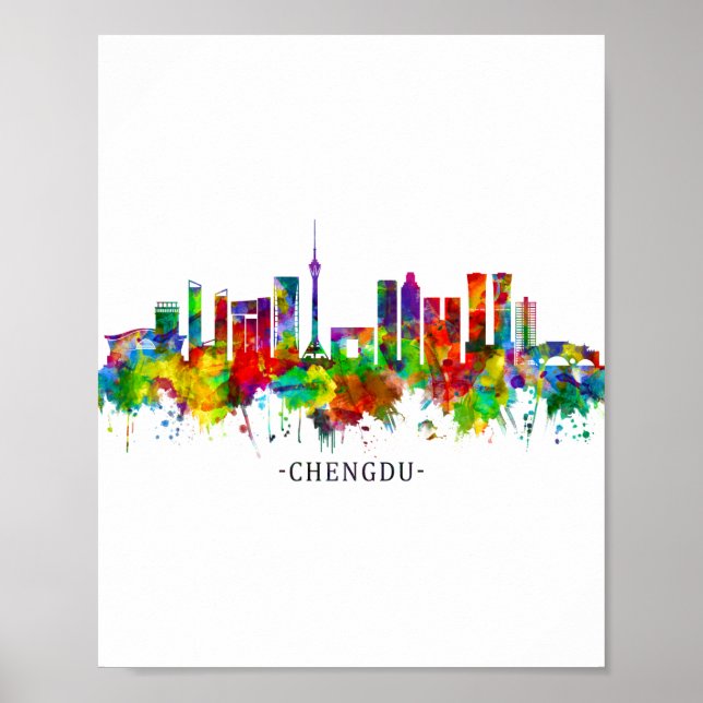 Póster Línea aérea de Chengdu China (Frente)