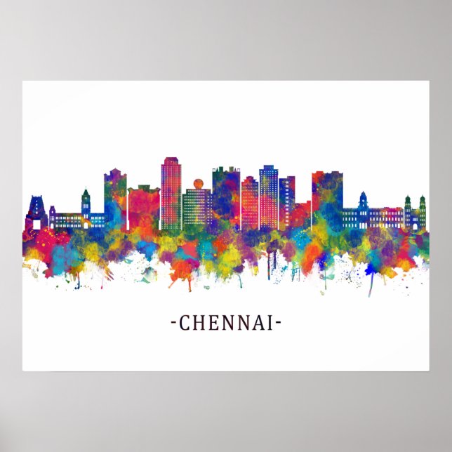Póster Línea aérea de Chennai India (Frente)