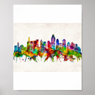 Póster Línea aérea de Cincinnati Ohio