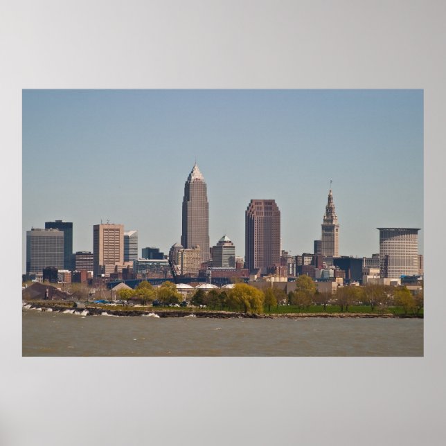 Póster Línea aérea de Cleveland en primavera (Frente)
