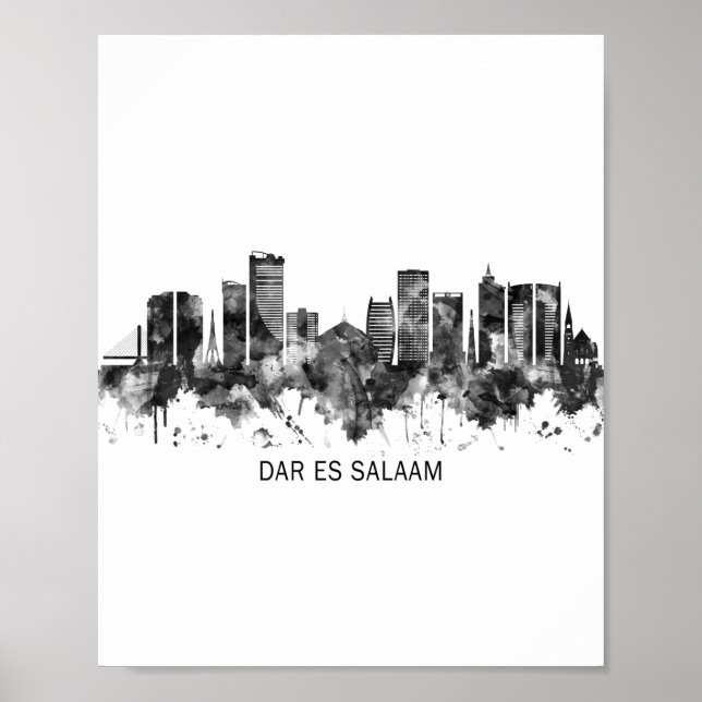 Póster Línea aérea de Dar es Salaam Tanzania (Frente)