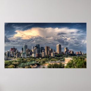 Póster Línea aérea de Edmonton, Canadá