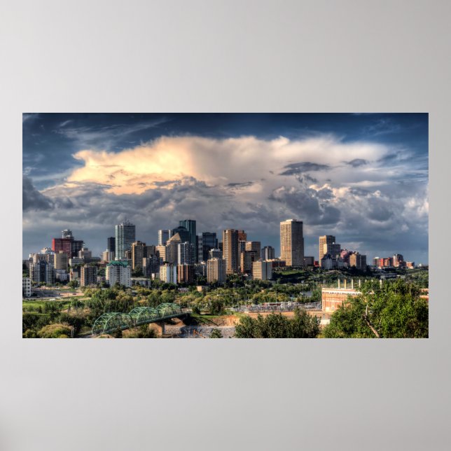 Póster Línea aérea de Edmonton, Canadá (Frente)