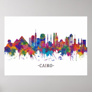 Póster Línea aérea de Egipto en El Cairo