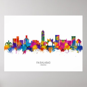 Póster Línea aérea de Faisalabad Pakistán