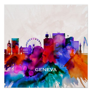 Póster Línea aérea de Ginebra