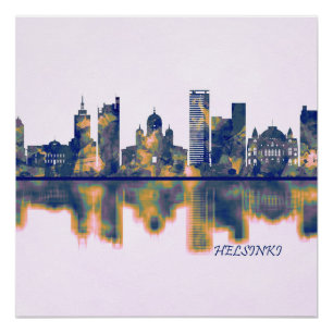 Póster Línea aérea de Helsinki