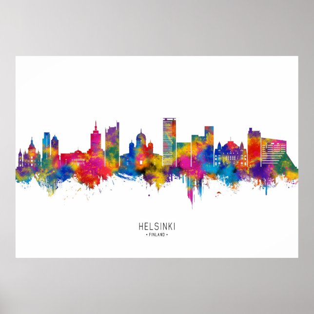 Póster Línea aérea de Helsinki Finlandia (Frente)