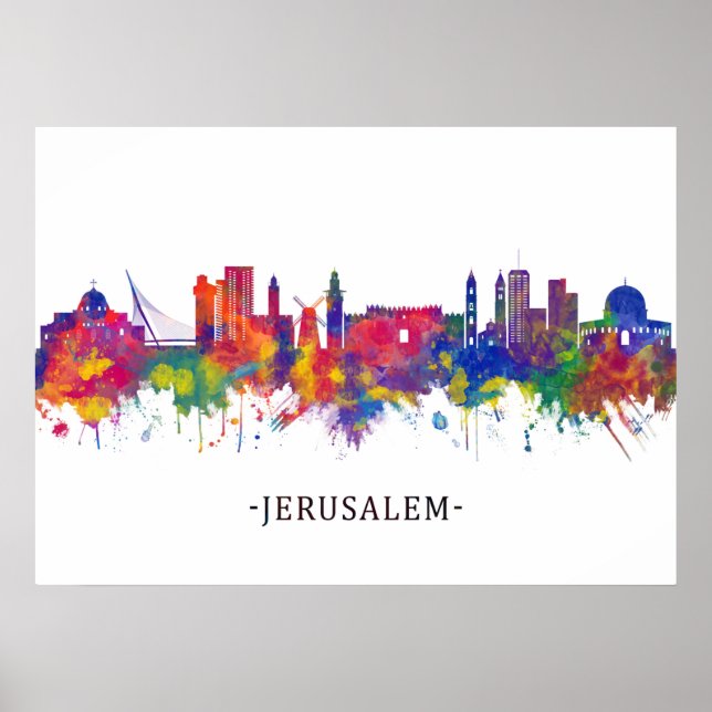 Póster Línea aérea de Jerusalén Israel (Frente)