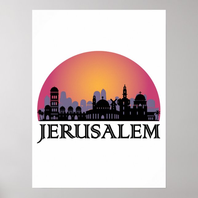 Póster Línea aérea de Jerusalén - Viajes de Israel (Frente)