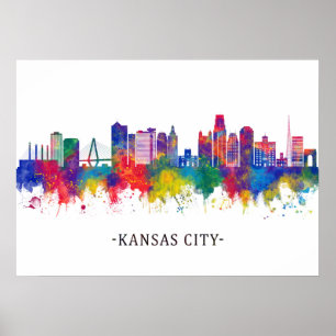 Póster Línea aérea de Kansas City Missouri