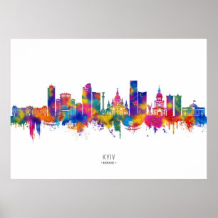 Póster Línea aérea de Kiev Ucrania