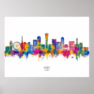 Póster Línea aérea de Kobe Japón