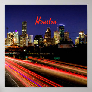 Póster Línea aérea de la ciudad de Houston