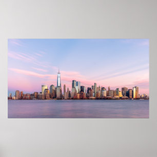 Póster Línea aérea de la noche de Nueva York