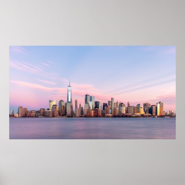 Póster Línea aérea de la noche de Nueva York (Frente)