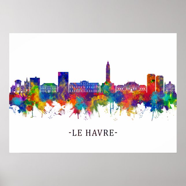 Póster Línea aérea de Le Havre France (Frente)