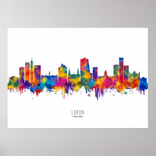 Póster Línea aérea de Leeds England