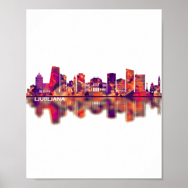 Póster Línea aérea de Ljubljana Eslovenia (Frente)