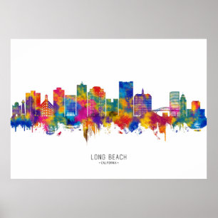 Póster Línea aérea de Long Beach California