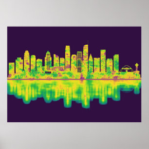 Póster Línea aérea de Los Ángeles California