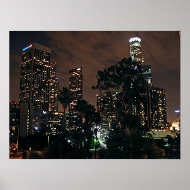 Póster Línea Aérea De Los Ángeles De Noche (Frente)