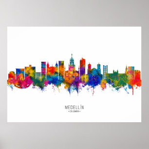 Póster Línea aérea de Medellín en Colombia