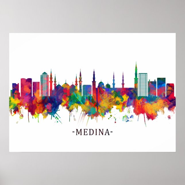Póster Línea aérea de Medina Arabia Saudita (Frente)