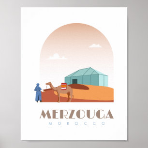 Póster Línea aérea de Merzouga