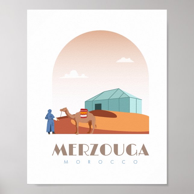 Póster Línea aérea de Merzouga (Frente)