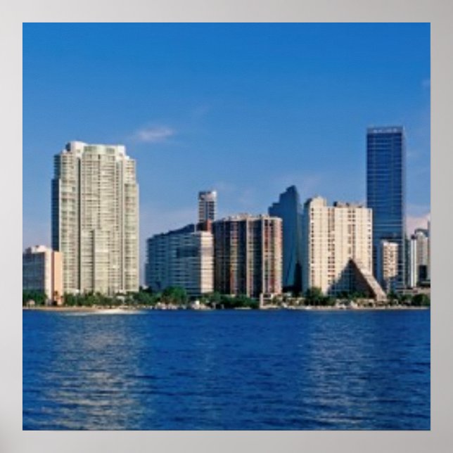 Póster Línea aérea de Miami, Florida (Frente)