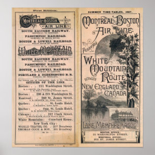 Póster Línea Aérea de Montreal y Boston