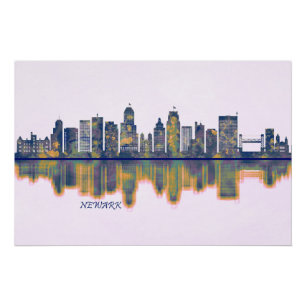Póster Línea aérea de Newark