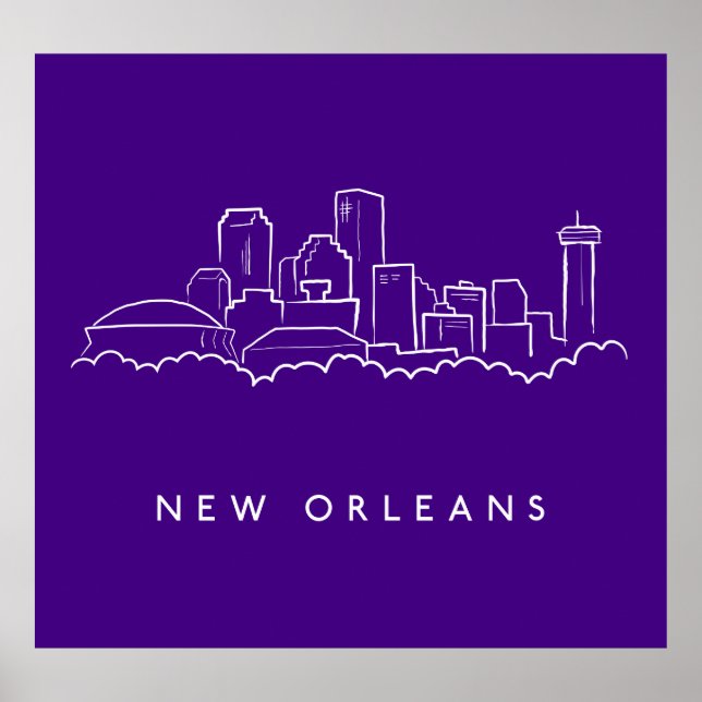 Póster Línea aérea de Nueva Orleans (Frente)