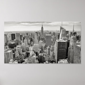 Póster Línea aérea de Nueva York en blanco y negro