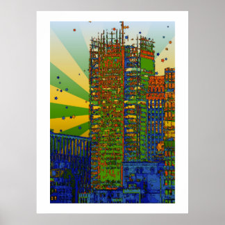 Póster Línea aérea de NYC: El edificio del New York Times