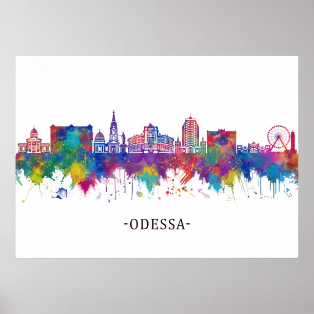 Póster Línea aérea de Odessa Ucrania (Frente)