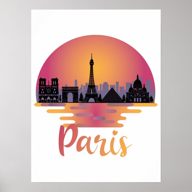 Póster Línea aérea de París - Francia Travel (Frente)