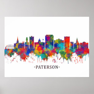 Póster Línea aérea de Paterson New Jersey