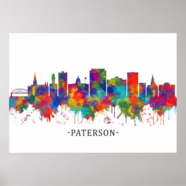 Póster Línea aérea de Paterson New Jersey (Frente)