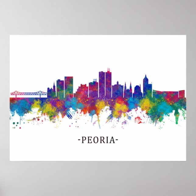 Póster Línea aérea de Peoria Illinois (Frente)