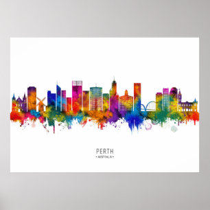Póster Línea aérea de Perth Australia