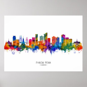 Póster Línea aérea de Phnom Penh en Camboya