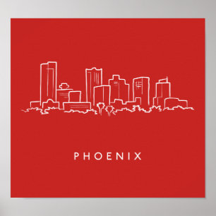 Póster Línea aérea de Phoenix Arizona