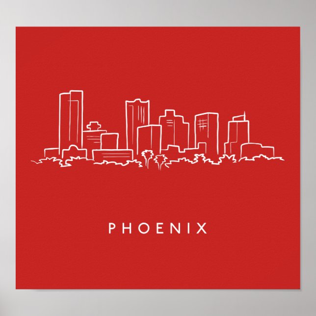 Póster Línea aérea de Phoenix Arizona (Frente)