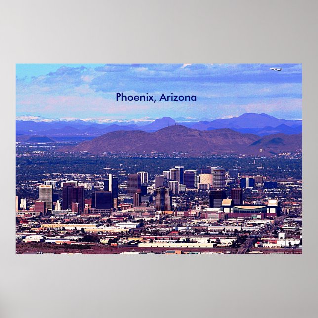 Póster Línea aérea de Phoenix Arizona en horario de veran (Frente)